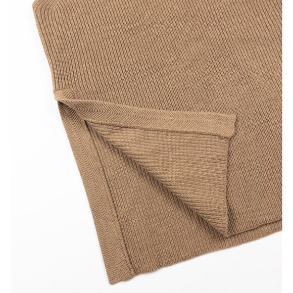 Aritzia Wilfred Sweater Vest Women's Medium Brown 100% Wool Tunic Mock Neck - Picture 5 of 12